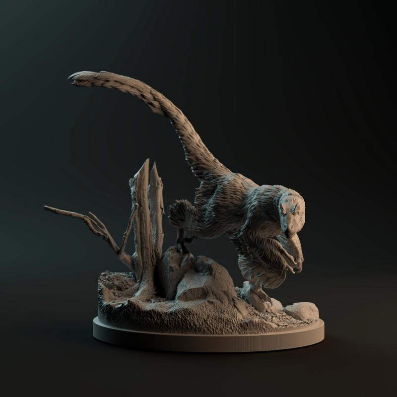 Deinonychus sneaking 1-35 scale pre-supported dinosaur