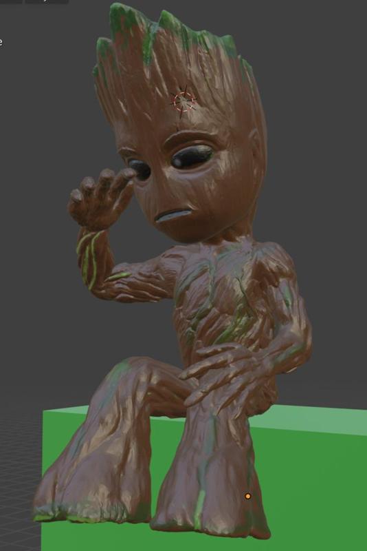 sitting sad baby groot