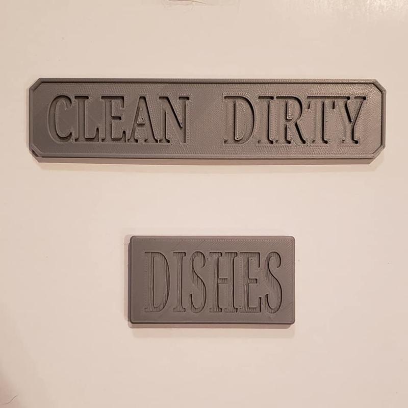 Sliding Dish Washer Sign (inset lettering)