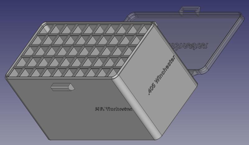 .405 Winchester, Head Up, Snug Snap Latch Modular Ammo Box