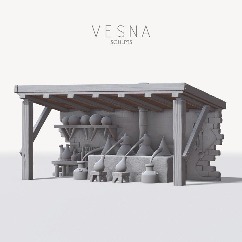 MEDIEVAL ALCHEMIST'S LABORATORY SET