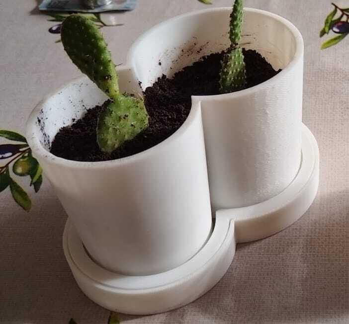 Double pot with tray