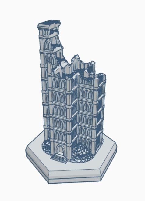 Gothic Ruined Building 28 Hex Map Scale HMDGR028