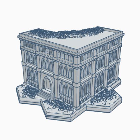 Gothic Ruined Building 101 with Hex Base GRHB101