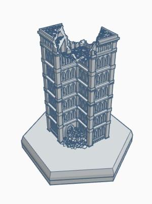 Gothic Ruined Building 37 Hex Map Scale HMSGR037