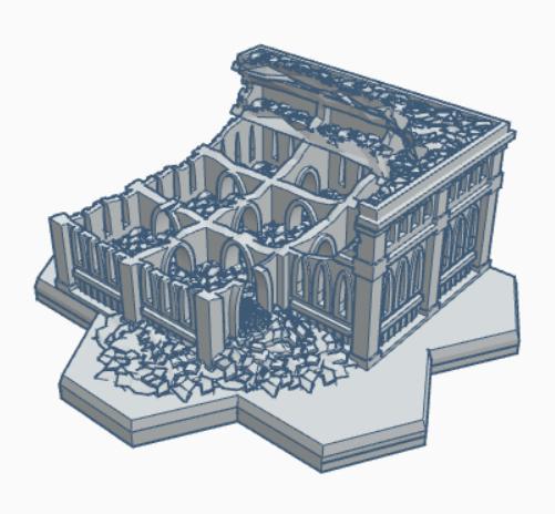 Gothic Ruined Building with Hex Base 68 GRHB068
