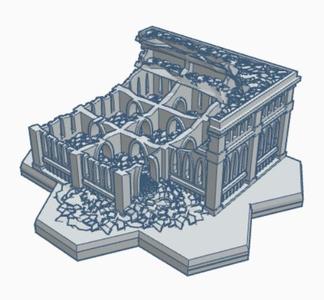 Gothic Ruined Building with Hex Base 68 GRHB068