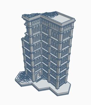 Gothic Ruined Building with Hex Base 50 GRHB050
