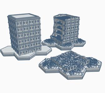 Modern Building 2 with Hex Base Three Stage Bundle Pack