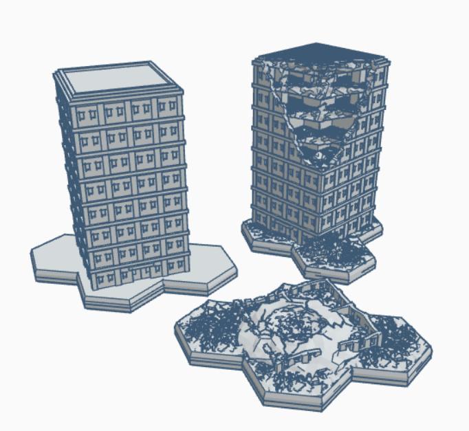 Modern Building with Hex Base 3 Three Stage Bundle Pack