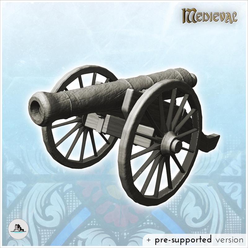 Modern wheeled artillery cannon (1) - Pirate Jungle Island Beach Piracy Caribbean Medieval Skull Renaissance