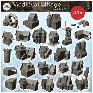 Medieval village pack No. 2 - Medieval Gothic Feudal Old Archaic Saga 28mm 15mm