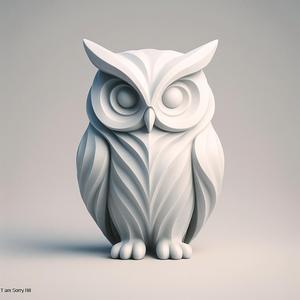 minimalist abstract owl statue