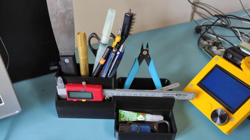 Pen holder + caliper