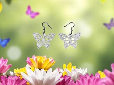 Butterfly heart earrings
