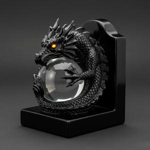 Black Dragon Guardian Baby – Fantasy Shelf Protector Figurine