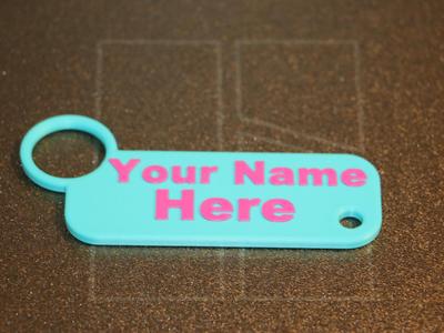 Keychain with customizable text 80x30mm