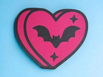 Candy Heart with bat wall decor