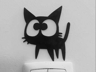 Cute black cat wall decor V1