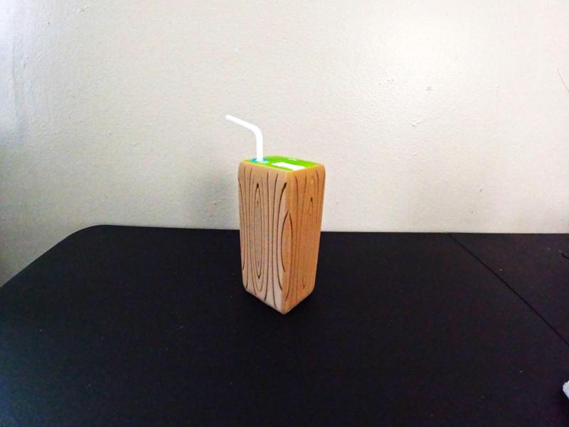 Wood grain juice box koozie. (6.75oz juice box)(juicy juice)