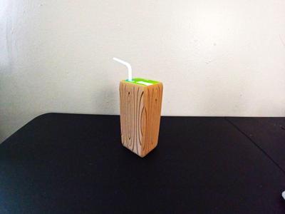 Wood grain juice box koozie. (6.75oz juice box)(juicy juice)