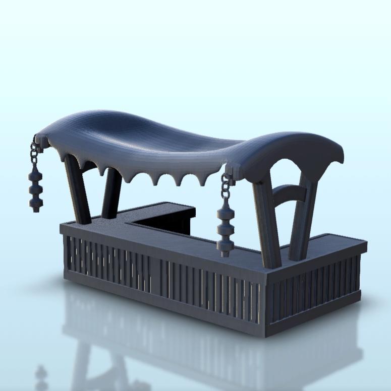 Oriental store stand in wood 7 - Asia Terrain Clash of Katanas Tabletop RPG terrain China Korea