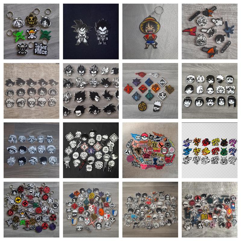 Super Mega Anime Pack +300 STL Keychains!