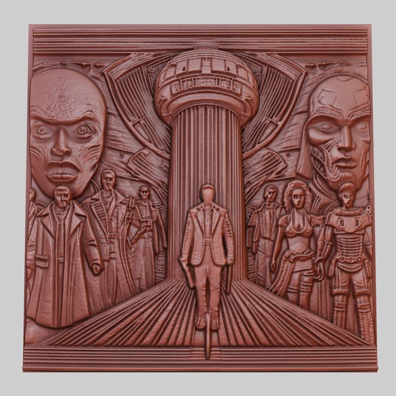 The Fifth Element 3d printer relief medallion obj stl