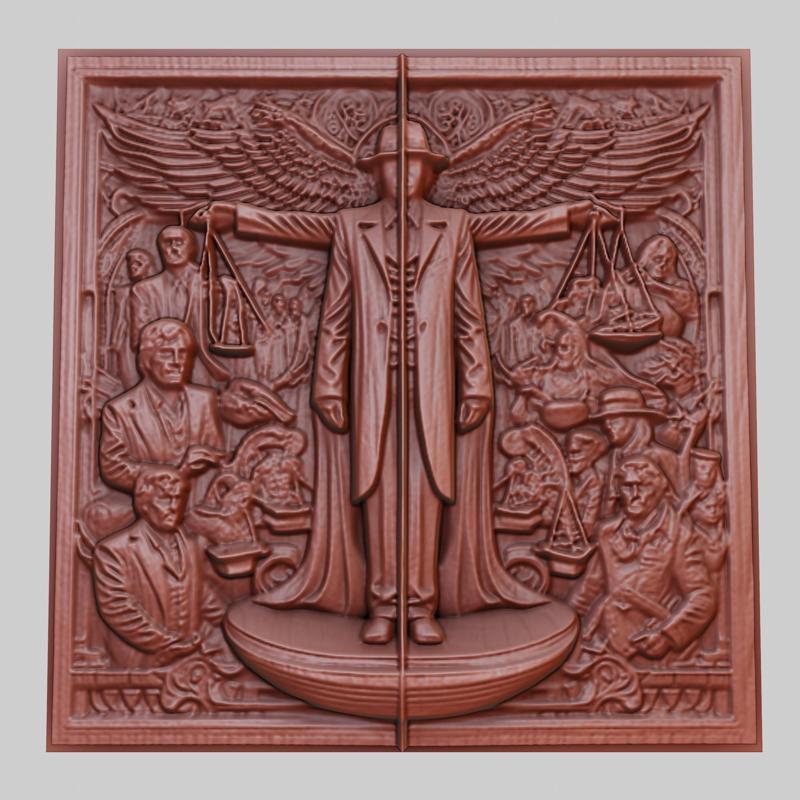 Equilibrium 3d printer relief medallion obj stl
