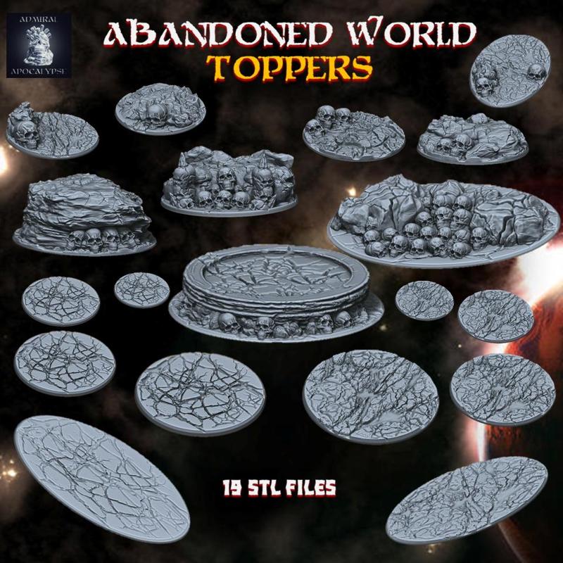 Abandoned World Toppers (19 stl files// decorated and plain)