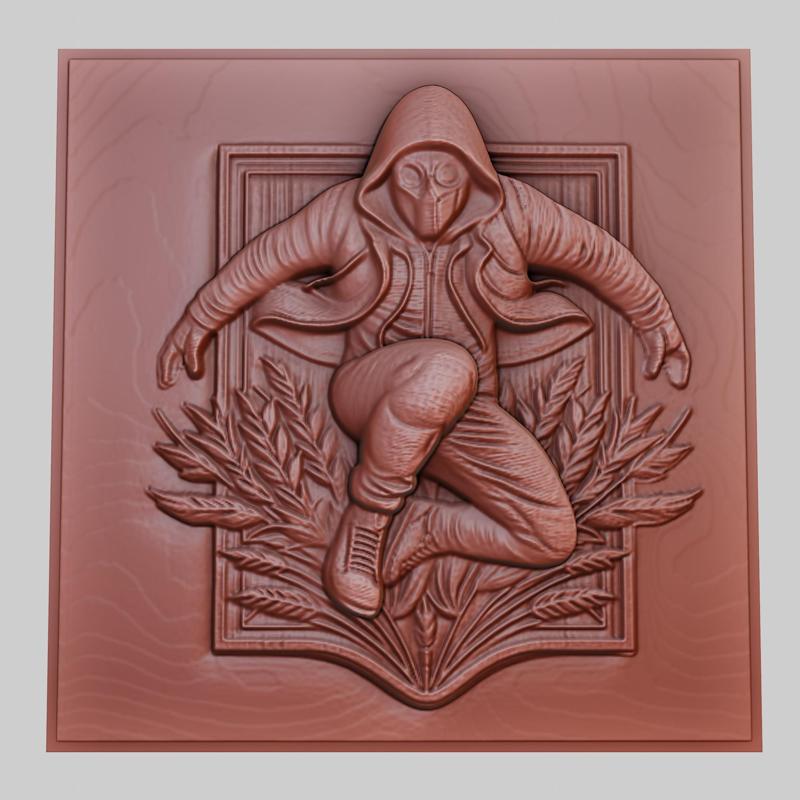 Jumper 3d printer relief medallion obj stl