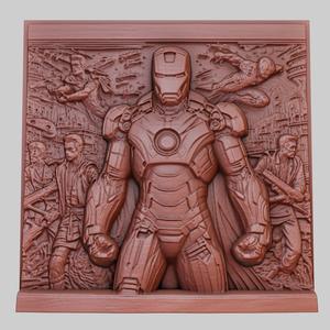 Iron Man 3d printer relief medallion obj stl