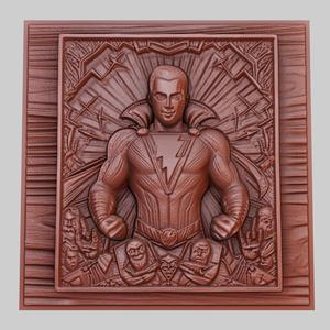 Shazam! 3d printer relief medallion obj stl