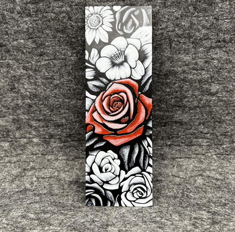 Red Rose Bookmark Color Pop