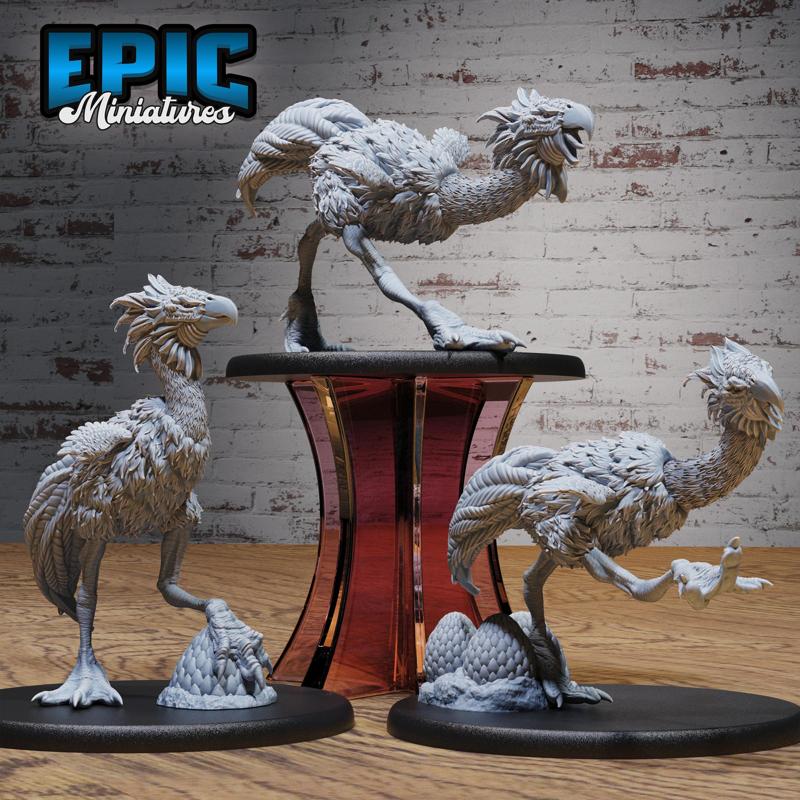 Terror Bird Classic Set ‧ DnD Miniature ‧ Tabletop Miniatures ‧ Gaming Monster ‧ 3D Model ‧ RPG ‧ DnDminis ‧ STL FILE