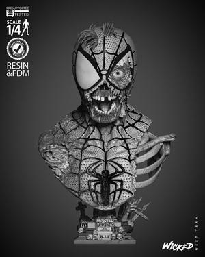 WICKED MARVEL SPIDERMAN ZOMBIE BUST: TESTED AND READY FOR 3D PRINTING
