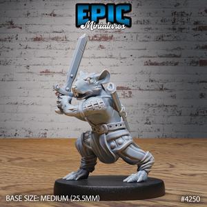 Rat Folk Tribe Warrior ‧ DnD Miniature ‧ Tabletop Miniatures ‧ Gaming Monster ‧ 3D Model ‧ RPG ‧ DnDminis ‧ STL FILE