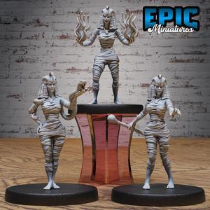 Cleopatra Mummy Lady Set ‧ DnD Miniature ‧ Tabletop Miniatures ‧ Gaming Monster ‧ 3D Model ‧ RPG ‧ DnDminis ‧ STL FILE