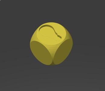 Cube button with logo of bulb light