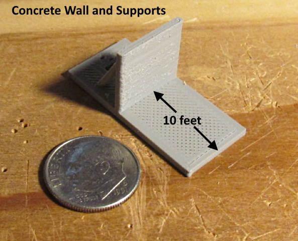 N Scale - Bare 10 Foot Deck with a  concrete wall for switch Machine