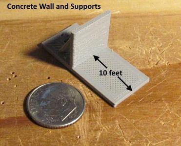 N Scale - Bare 10 Foot Deck with a  concrete wall for switch Machine