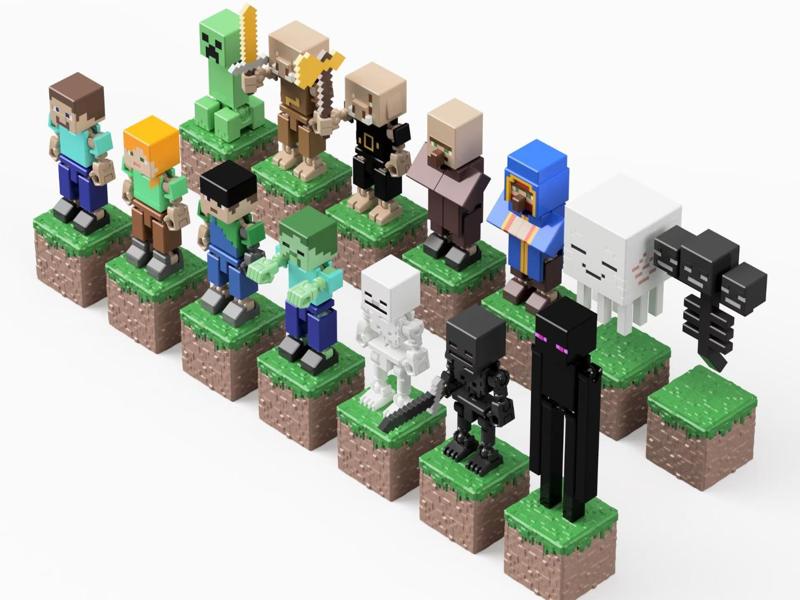 Minecraft Action Figures Heroes & Mobs Collection