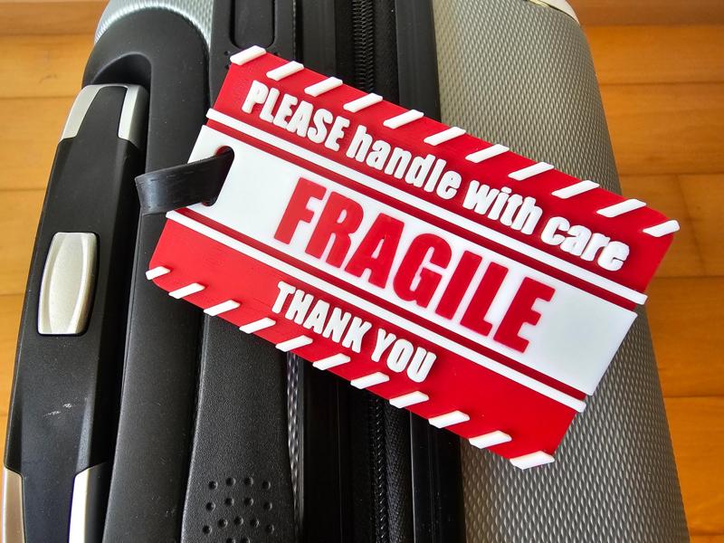 Luggage Tag FRAGILE Please handle with care