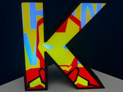 Letter K Iron man Lamp