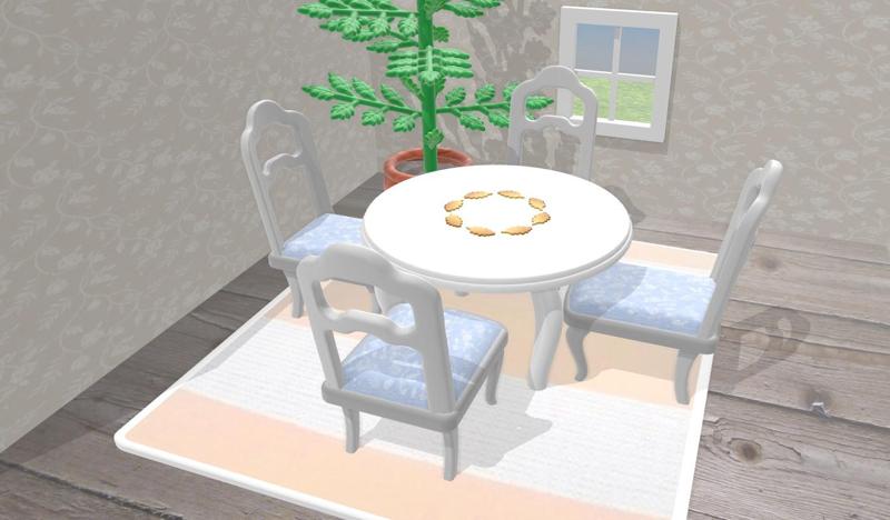 Golden oak leaf table and chairs