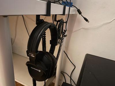 Desk headset/cable hanger
