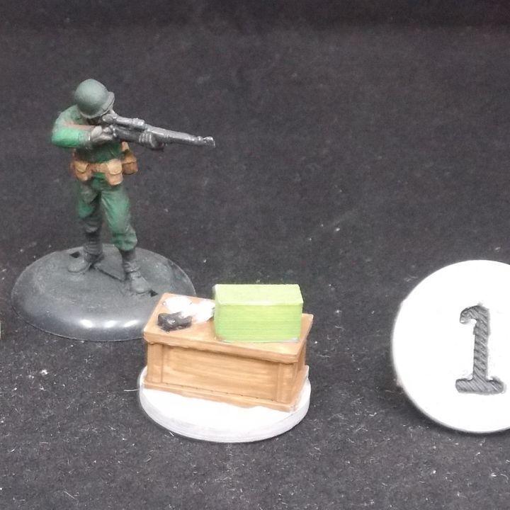Pulp Era 28mm Scale World War Two Numbered Token Set STL | Printable Miniature Tabletop Gaming Accessories
