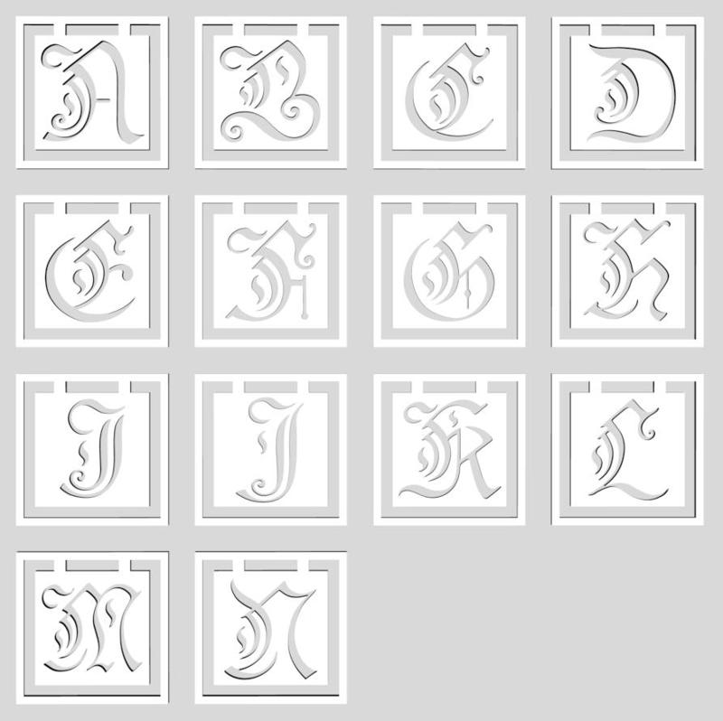 Alphabet Monogram Bookmarks Capital Letters A-Z