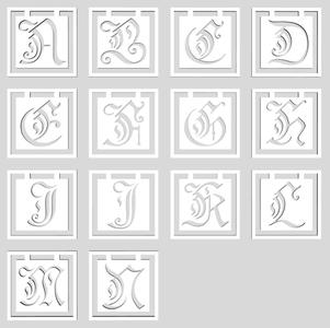 Alphabet Monogram Bookmarks Capital Letters A-Z