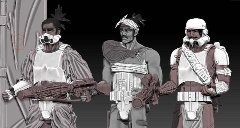 STAR WARS .STL VISIONS, Bandit Troopers OBJ. VINTAGE STYLE ACTION FIGURE.